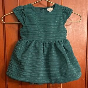 Hunter green Striped shimmer Dress
